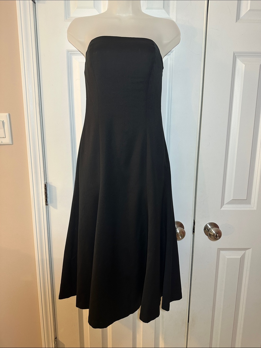 Express Strapless Black A-Line Dress